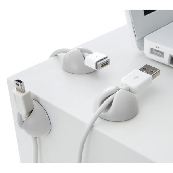 Bluelounge CableDrop Itsekiinnittyvät johtopidikkeet 6 kpl Valkoinen