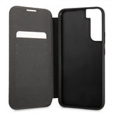 BMW Samsung Galaxy S22 Kotelo Triangle Pattern & Tricolor Stripe Musta