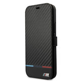 BMW iPhone 13 Pro -kotelo Tricolor Carbon Effect musta