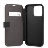 BMW iPhone 13 Pro Max Kotelo Tricolor Carbon Effect Musta