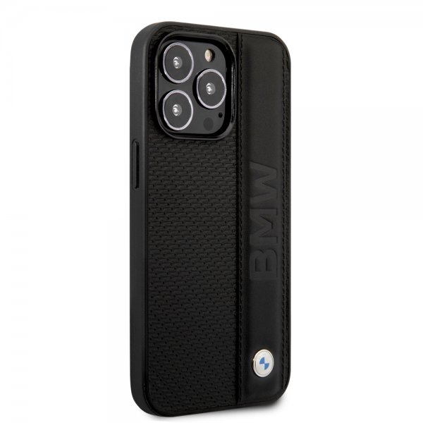 BMW iPhone 14 Pro Max Suojakuori Big Logo Stripe Musta