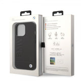 BMW iPhone 14 Pro Kuoret Hot Stamp Metal Logo Musta