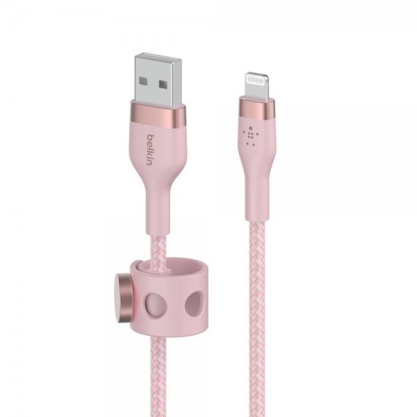 Belkin BOOST CHARGE USB-A–LTG Punottu silikoni 3m Vaaleanpunainen
