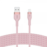 Belkin BOOST CHARGE USB-A–LTG Punottu silikoni 3m Vaaleanpunainen