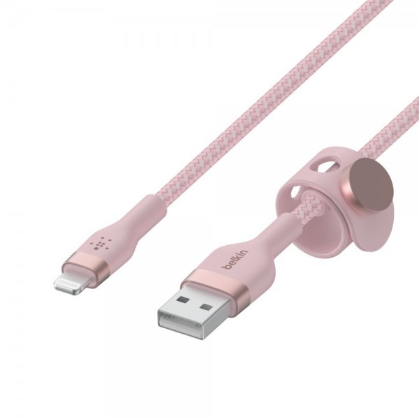 Belkin BOOST CHARGE USB-A–LTG Punottu silikoni 3m Vaaleanpunainen