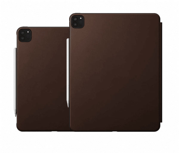 Nomad iPad Pro 12.9 (sukupolvi 4/5/6) Modern Leather Folio -suojakotelo, Rustic Brown