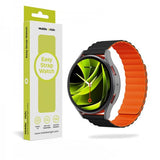 Mobile Origin Samsung Galaxy Watch 8 40/44mm/Classic 46mm ranneke Easy Strap musta-oranssi