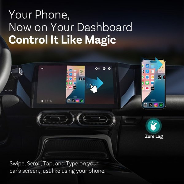 Ottocast Mirror Touch langaton CarPlay/Android Auto -adapteri näytön peilauksella