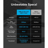 Ringke kaapeli USB 3.2 Gen 2x2 USB-C 240W 2m