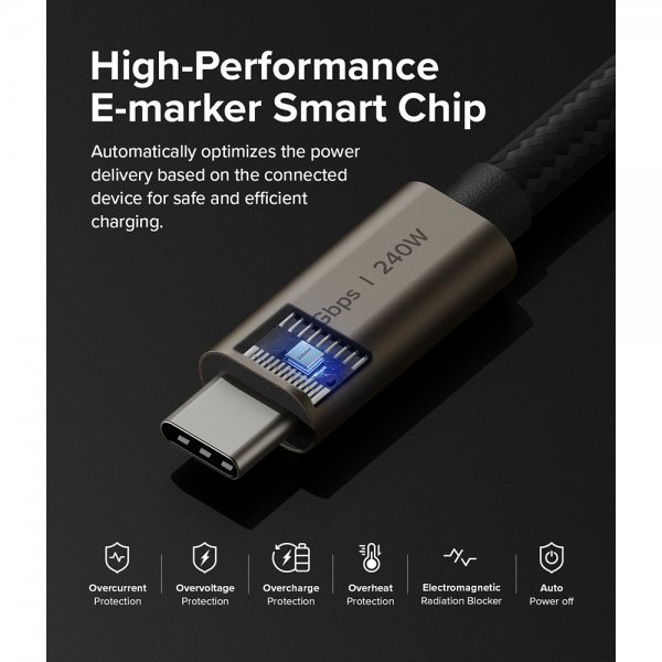 Ringke USB 3.2 Gen 2X2 USB-C 240W 1m -kaapeli