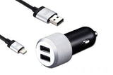 Just Mobile Autolaturi Ja Lightning-kaapeli Highway Max Musta Hopea