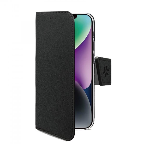 Celly iPhone 16e/17e -suojakotelo, Wally Wallet Case, musta