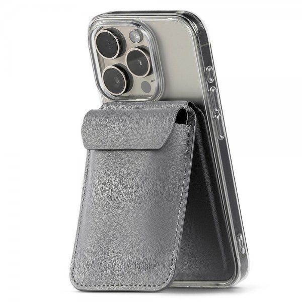 Ringke Korttikotelo Stand Wallet Magnetic MagSafe Light Gray