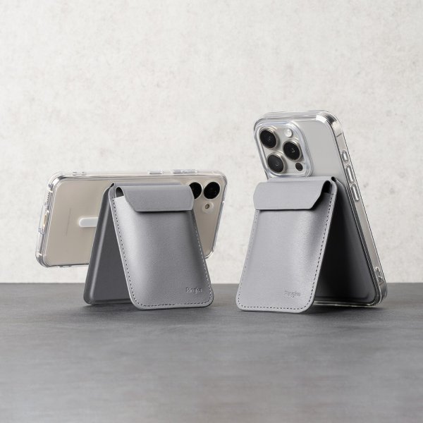 Ringke Korttikotelo Stand Wallet Magnetic MagSafe Light Gray