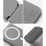 Ringke Korttikotelo Stand Wallet Magnetic MagSafe Light Gray