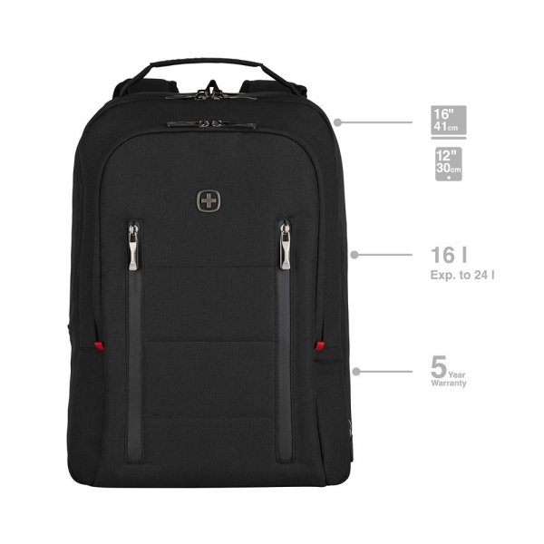Wenger City Traveler Carry-On 16" kannettavan tietokoneen reppu, musta