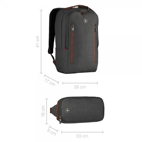 Wenger City Upgrade 16" kannettavan tietokoneen reppu, harmaa