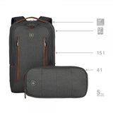 Wenger City Upgrade 16" kannettavan tietokoneen reppu, harmaa