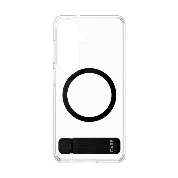 CARE by PanzerGlass Samsung Galaxy S26 -suojakuori jalustalla ja MagSafe-tuella, läpinäkyvä