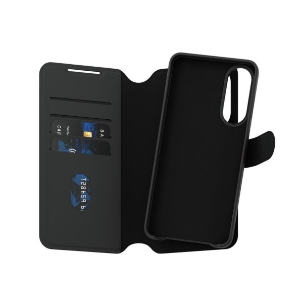 CARE by PanzerGlass Samsung Galaxy S25 Edge -kotelo Tango Two-in-One Wallet MagSafe Musta