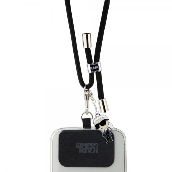 Karl Lagerfeld Crossbody Strap Cord Ikonik Musta