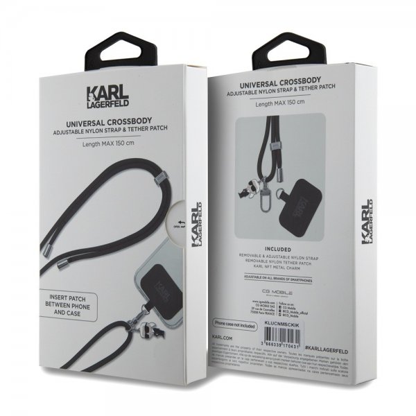 Karl Lagerfeld Crossbody Strap Cord Ikonik Musta