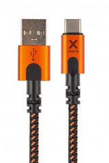 Xtorm Xtreme USB-A–USB-C-kaapeli 1,5 m musta/oranssi