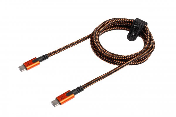 Xtorm Xtreme USB-C–USB-C PD -kaapeli 1,5 m musta/oranssi