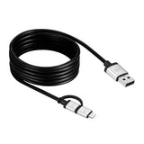 Just Mobile Kaapeli AluCable Duo USB-A/Micro-USB/Lightning 1,5 m