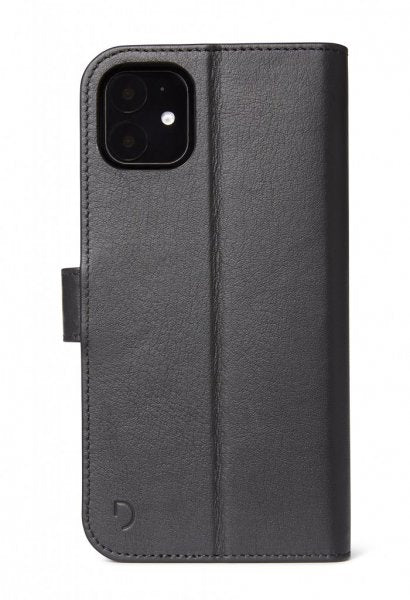 Decoded iPhone 11/Xr Kotelo Irrotettava Kuori Aitoa Nahkaa Musta