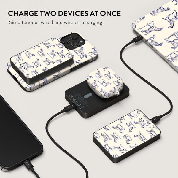 Burga Powerbank MagSafe 5000 mAh Derby Race Metallinharmaa