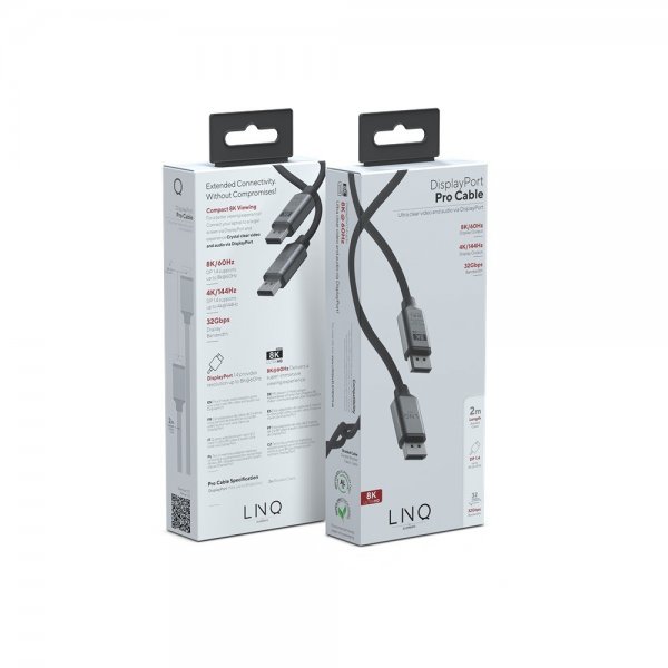 LINQ by Elements DisplayPort 8K/60Hz -kaapeli, 2 m