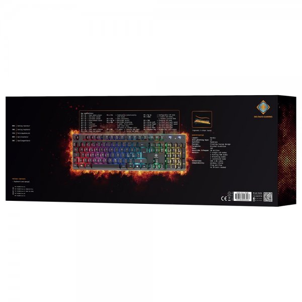 Deltaco Gaming DK220 -pelinäppäimistö, kalvokytkimet, RGB, musta