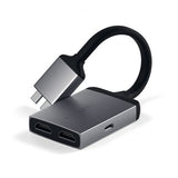 Satechi USB-C Dual HDMI -sovitin, tähtiharmaa