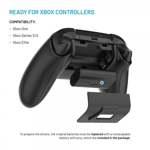 Kiinteä kaksoislataustelakka Xbox Series S-, X- ja One-ohjaimille, musta