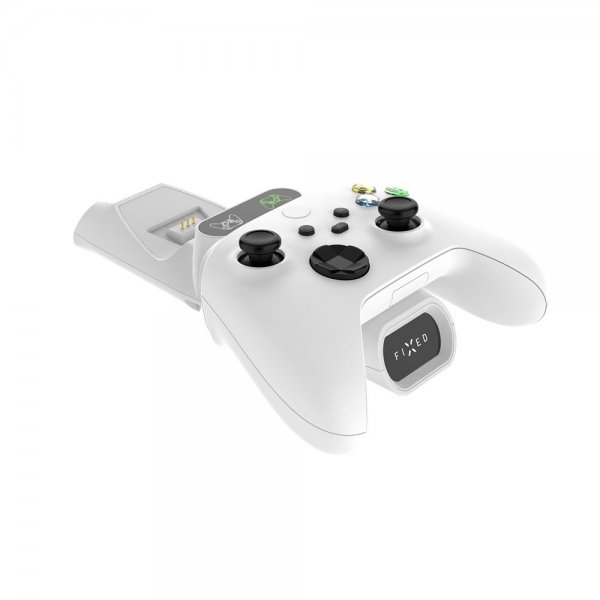 Kiinteä kaksinkertainen lataustelakka Xbox Series S, X ja One -ohjaimille, valkoinen