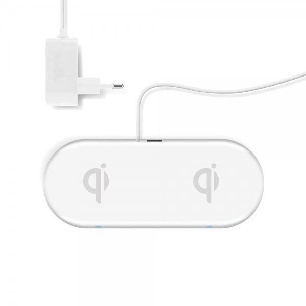 Xqisit Langaton Kaksoislaturi Dual Charging Pad 32W Valkoinen