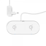 Xqisit Langaton Kaksoislaturi Dual Charging Pad 32W Valkoinen