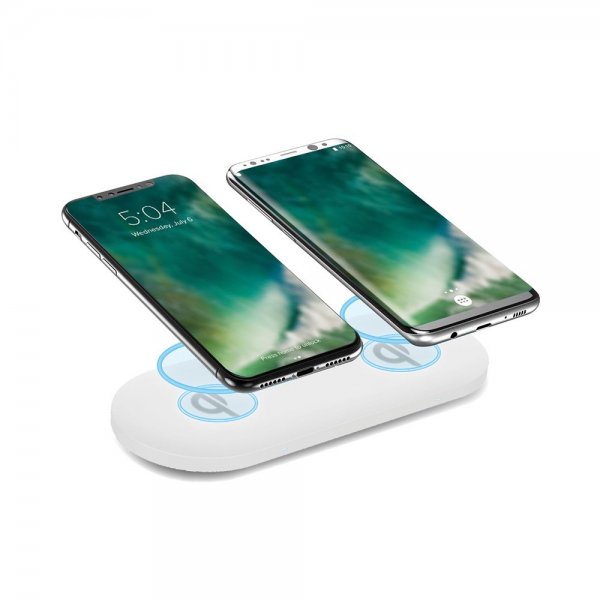 Xqisit Langaton Kaksoislaturi Dual Charging Pad 32W Valkoinen