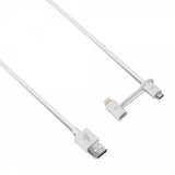 Usbepower DUO Micro-USB/Lightning-kaapeli 1,2 metriä, valkoinen