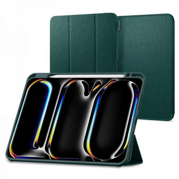 Spigen iPad Pro 11 (M4/M5) Urban Fit -suojakotelo, Midnight Green