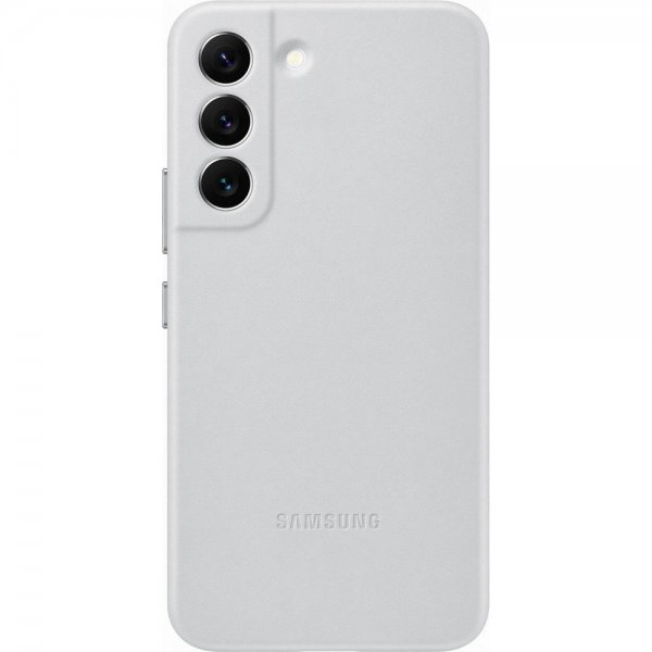 Samsung Alkuperäinen Galaxy S22 Plus Kuori Leather Cover Light Gray