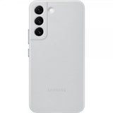 Samsung Alkuperäinen Galaxy S22 Plus Kuori Leather Cover Light Gray