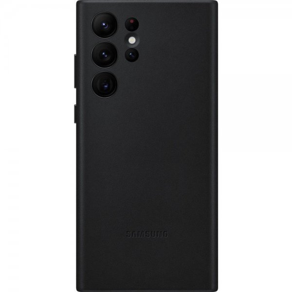 Samsung Alkuperäinen Galaxy S22 Ultra Suojakuori Nahka Musta
