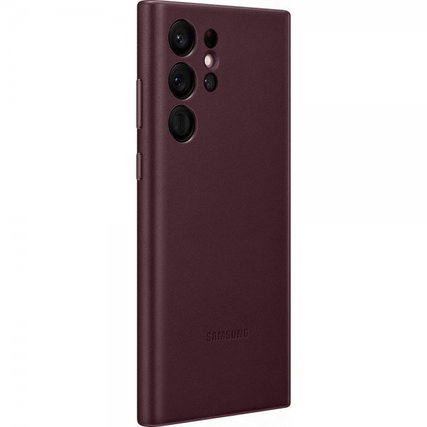 Samsung alkuperäinen Galaxy S22 Ultra Leather Cover -nahkakotelo, burgundi