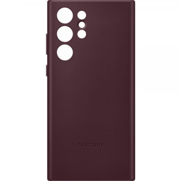 Samsung alkuperäinen Galaxy S22 Ultra Leather Cover -nahkakotelo, burgundi