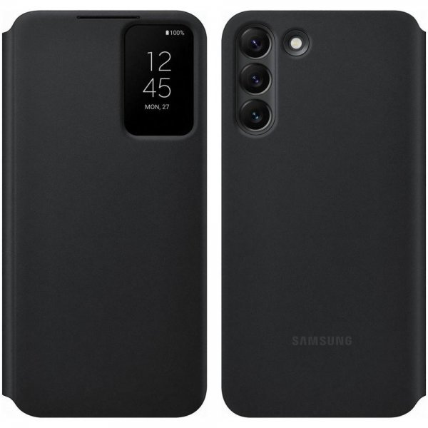 Samsung Alkuperäinen Galaxy S22 Kotelo Smart Clear View Cover Musta