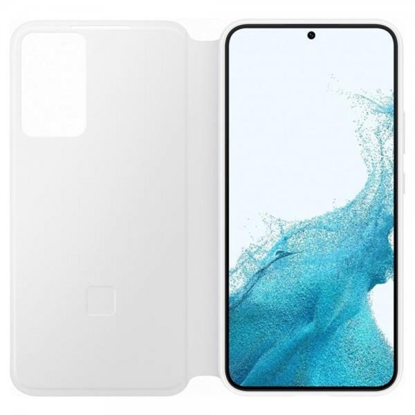 Samsung Alkuperäinen Galaxy S22 Kotelo Smart Clear View Cover Valkoinen