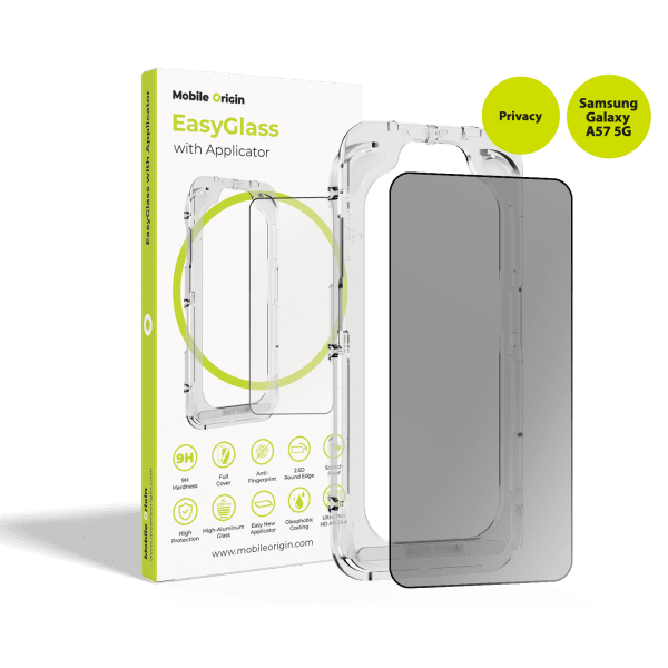 Mobile Origin Samsung Galaxy A57 -näytönsuoja EasyGlass Applicator Privacy