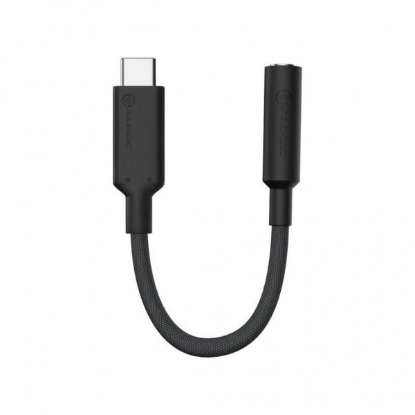 ALOGIC Elements Pro 10 cm USB-C–3,5 mm audiomuunnin, musta